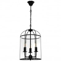 Cougar-Clovelly 3lt Pendant - Black & Chrome